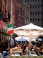 Wall Street's Stone Alley, home to Adrienne's Pizza Bar and various other eateries.